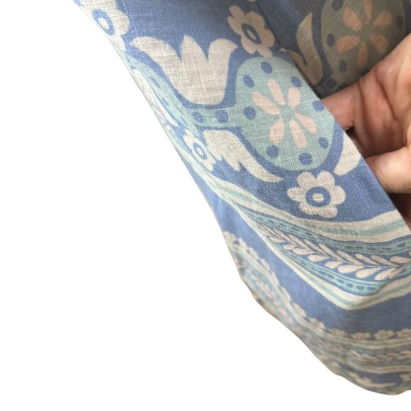 Free People Linen Blend Halter Mini Dress Blue Boho Floral Stripe Pattern Size M - Picture 10 of 11